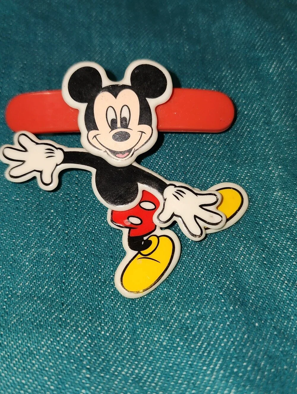Vintage Disney Mickey Mouse Articulated Moving Hair Barrette Clip 80s 90s